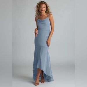 Dusty blue Azazie dress. Perfect for bridesmaid, wedding guest, or other event!